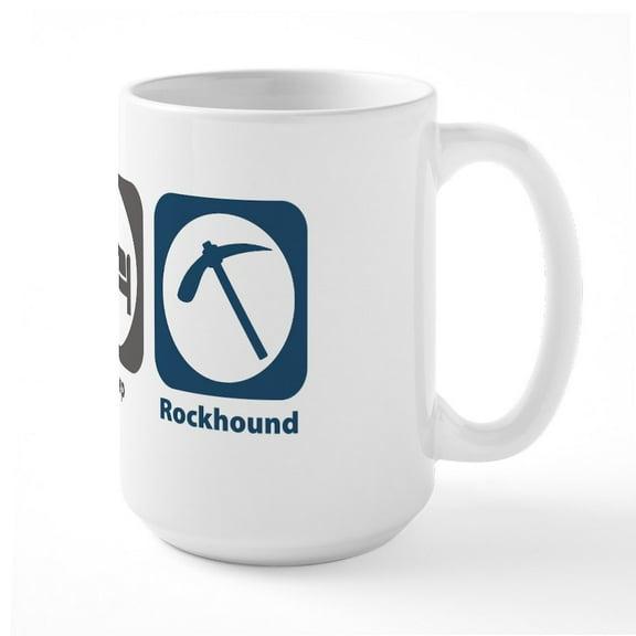 CafePress - Eat Sleep Rockhound Large Mug - 15 oz Ceramic Large White Novelty Mug