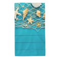 thumbnail image 1 of Fotbe Seashells And Fishing Net On Blue Wooden Table Toalla Premium con Patrón, Toalla de Microfibra de Secado Rápido, Ligera y Altamente Absorbente (27.5x16in), Ideal para Uso Diario, 1 of 6