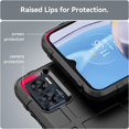 thumbnail image 6 of Durable Sturdy Phone Case for Motorola Moto E22, Heavy Duty Shockproof Slim Rugged Phone Case Bumper Rugged Cover for Motorola Moto E22i/E22 HD Black, 6 of 7