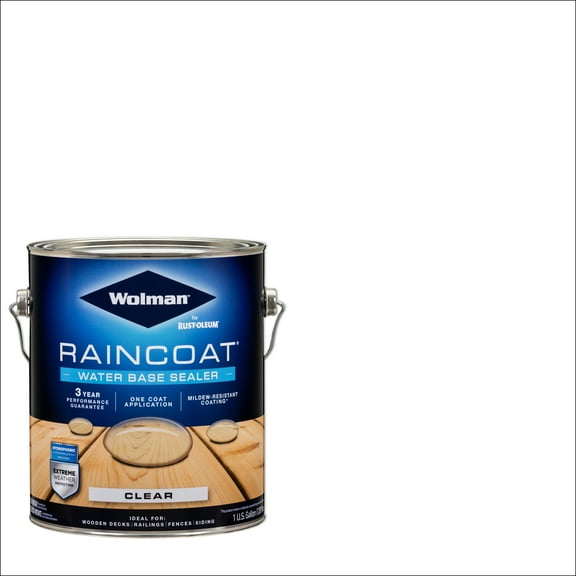 4 Pack, Clear, Wolman RainCoat Water Base Exterior Wood Sealer- Gallon