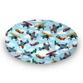 thumbnail image 1 of SheetWorld Fitted 100% Cotton Percale Oval Crib Sheet, Fits Stokke Sleepi 26 x 47, Kiddie Airplanes, 1 of 4