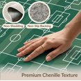 thumbnail image 6 of ODIKA 3'x5' Washable Throw Rug Stain Resistant, Low Profile, Non-Slip Doormat Door Football Field Inspired Boundary Graphic Soccer for Entryway, Kitchen, Mudroom, 6 of 7