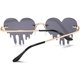 thumbnail image 3 of Melting Heart Gafas de Sol para Hombres/Mujeres Sin Montura Irregular Fiesta Gafas de Sol únicas Metal Prom Halloween Gafas Coloridas, Gris, 3 of 5