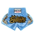 thumbnail image 2 of TiaoBug Kids Boys Boxing Muay Thai Shorts Boxing Kickboxing MMA Trunk Satin Fight BJJ Pants Light Blue 15-16, 2 of 4