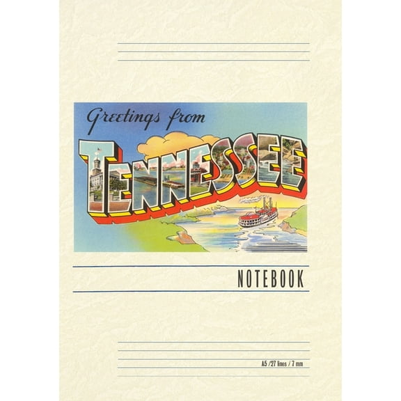 Vintage Lined Notebook Greetings from Tennessee, (Paperback)