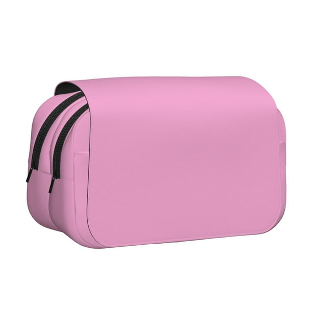 Disketp Pink Estuche de Lápices de Doble Capa con Tapa Abatible y Cremallera, Organizador Escolar para Adolescentes y Adultos