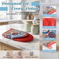 thumbnail image 4 of 2 Pcs Oven Mitts Non-Slip Cotton Mitts Set for Kitchen Baking Cooking,Intricate Floral Mandala Pattern, 4 of 7