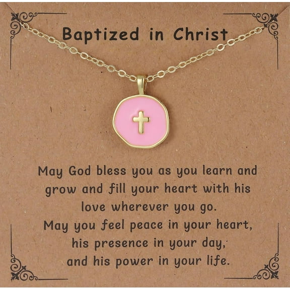Colorful Cross Necklace, Perfect for Women Valentine's Day, Birthday, First Communion Christmas Gift, Easter Gift
