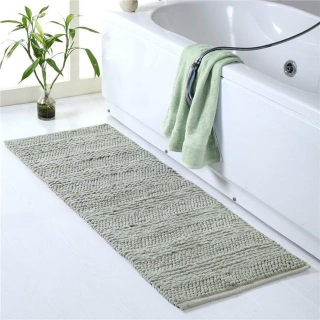 Affinity Linens LBD22X60RG-SGE Braided & Loop Chenille Oversized Bath Rug, Sage - 22 x 60 in.