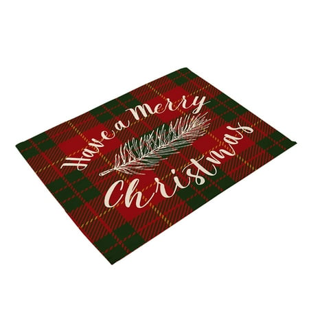 

TANGNADE Christmas Placemats For Dining Table Christmas Holiday Rustic Retro Thanksgiving Washable Placemats