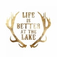 thumbnail image 3 of PI Studio 15x15 Black Modern Framed Museum Art Print Titled - Antlers Life is better at the Lake, 3 of 5