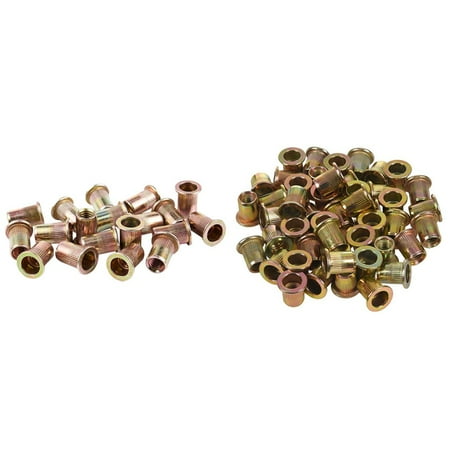 

20 Pcs Lat Head Metric Steel M8 Blind Insert Nut & 50 Pcs M6X12mm Flat Head Threaded Nut Insert Nutsert