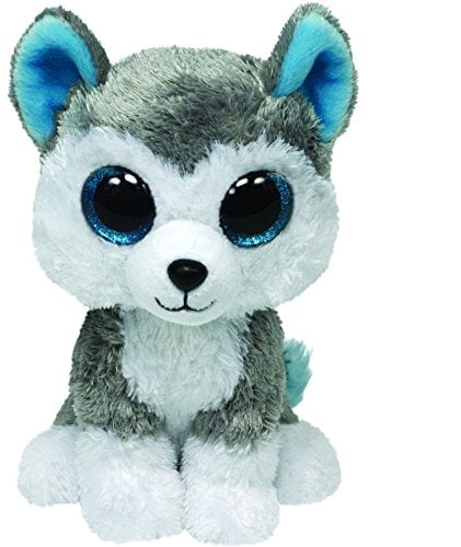 Gray Cat 6" Ty Beanie  Boos Puppy Glitter Big Eyes Plush Stuffed Animals Toys 
