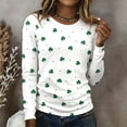 thumbnail image 2 of Arlun Womens Long Sleeve St. Patrick's Day Graphic Print T Shirts for Festive Holiday Celebration and Casual Wear Plus Size Slim Fit Crewneck Tee Tops Light Green XXXL, 2 of 4