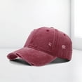 thumbnail image 2 of ZToonmas Men's Vintage Washed Baseball Cap Distressed Solid Color Dad Hat Retro Unstructured Casual Sun Hat, 2 of 3