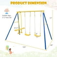 thumbnail image 3 of Gymax Metal Swing Set for Backyard w/ A-frame Stand & Adjustable Hanging Ropes, 3 of 10