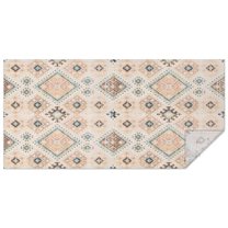 Beige Boho Ethnic Geometric Pattern Rectangle Tablecloth 60"x120",Waterproof Polyester Rectangle Table Cloth, Wipeable Spillproof Polyester Tablecloth for Dining, Camping, Indoor and Outdoor