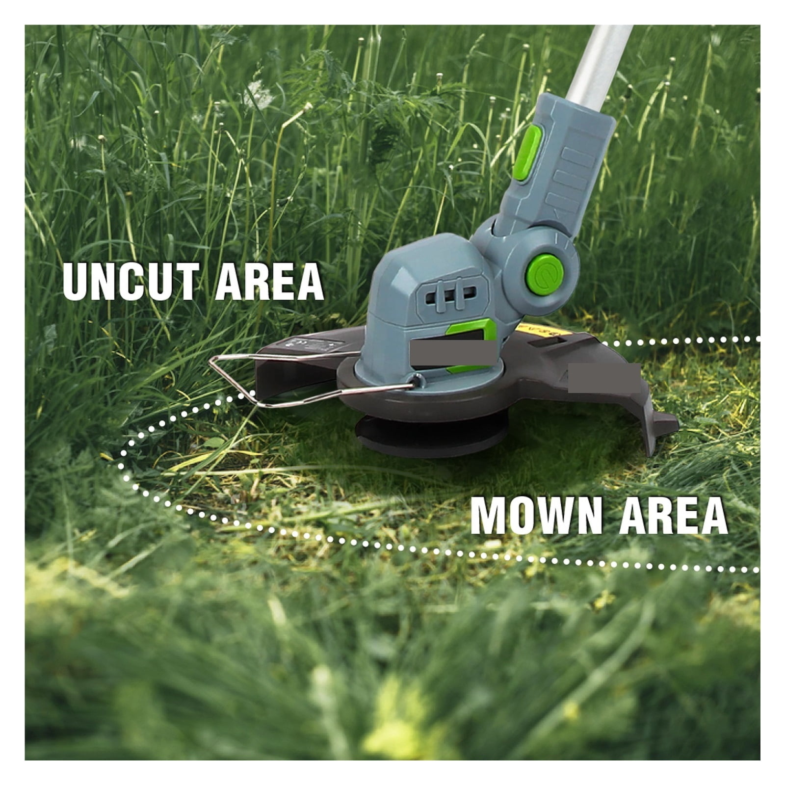 20V Electric Lawn Mower 2000mAh Li-ion Cordless Grass Trimmer Auto Release String Cutter Pruning Garden Tool 20PC Blades ,2 IN 1 Trimmer & Edger