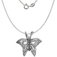 thumbnail image 3 of 1 1/16 inch Sterling Silver Butterfly Necklace for Women Diamond-Cut Oxidized finish 18 inch BX_15, 3 of 4