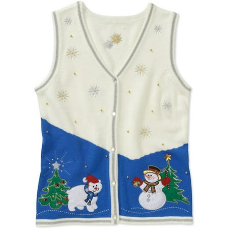 Women's Snowman Christmas Sweater Vest - Walmart.com