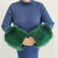 thumbnail image 2 of  Faux Fur Collar Cuffs Set Warm Fake Fur Scarf Winter Women Fluffy Large Shawl Furry Scarves, 2 of 7