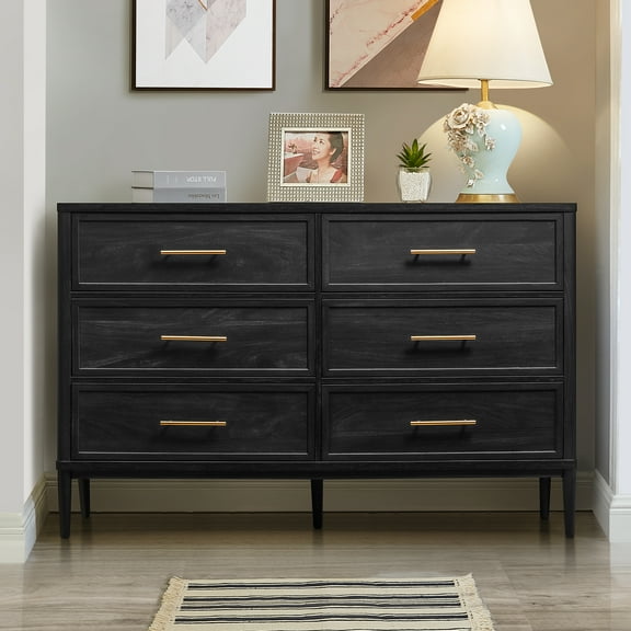Better Homes & Gardens Oaklee 6 Drawer Dresser, Charcoal Finish
