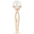 thumbnail image 3 of ANGARA Japanese Akoya Cultured Pearl Crossover Shank Engagement Ring in 14K Rose Gold for Women | June Birthstone, Birthday, Anniversary, Jewelry Gift for Women | Pearl Ring, 3 of 8