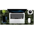 thumbnail image 4 of Extended Gaming Mouse Pad (35.4x15.7 in), Large Non-Slip Rubber Base Mousepad with Stitched Edges, Waterproof Keyboard Mouse Mat Desk Pad for Work, Game, Office, Home - Green Camouflage, 4 of 6