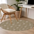 thumbnail image 4 of Small Round Rug 3Ft Washable Non-Slip, Khaki Daisy Circle Area Rugs for Living Room Bedroom, Modern Farmhouse Chrysanthemum Floral Indoor Floor Mats Carpet Runner for Home Decor, 4 of 8
