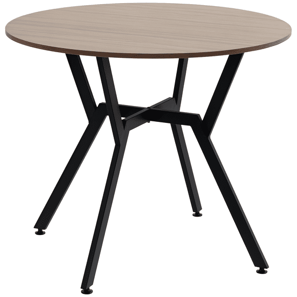 HOMCOM Dining Table Round Kitchen Table w/ Steel Frame for Dining Room