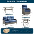thumbnail image 7 of Unnifurnzi 5 Pieces Patio Furniture Set-6'' Thick Cushions Outdoor Furniture with Swivel Rocker Chairs Outdoor Couch and Ottomans Wicker Patio Furniture for Deck Porch Garden Poolside-Gray/Blue, 7 of 7