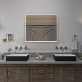 thumbnail image 3 of ALFI brand ABM8WLED-BN Brushed Nickel Wall Mount Square 8" 5x Magnifying Cosmetic Mirror with Light, 3 of 8