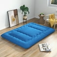 thumbnail image 4 of Costway Queen Futon Mattress Japanese Floor Sleeping Pad Washable Cover Carry Bag Blue, 4 of 9