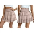 thumbnail image 4 of Womens Summer Flowy High Waist Ruffle Casual Cute Boho Beach Short Skirts Built-in Shorts M, 4 of 8
