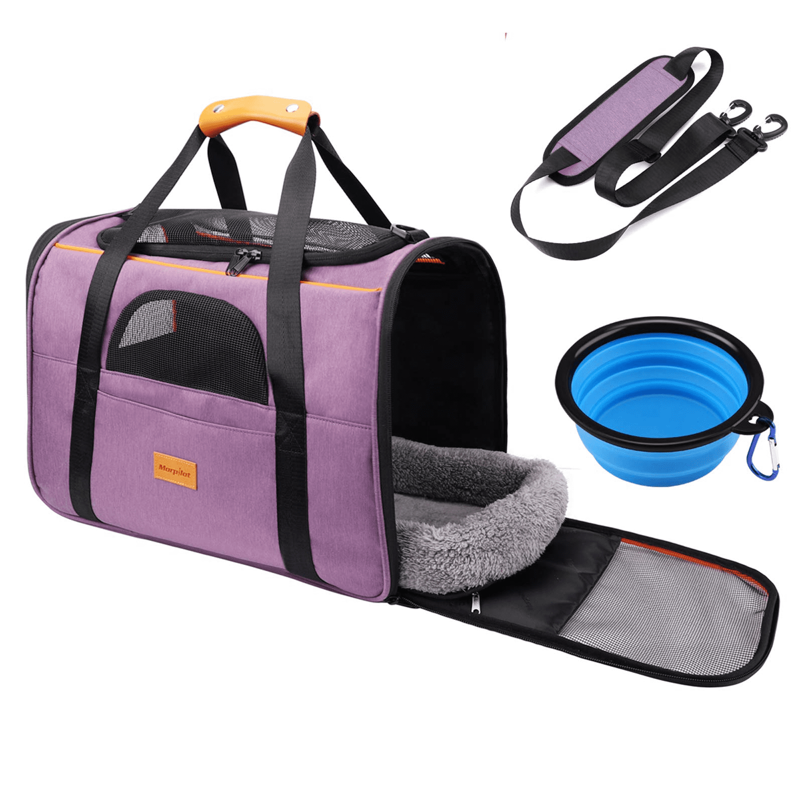Morpilot Pet Travel Carrier Bag,Pet Cage with Locking Safety Zippers