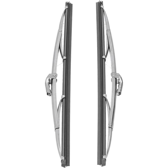 Wiper Blade Set,12in/30.48cm Front Windshield Wiper Blades Stainless Steel Polished Silver Universal for Car