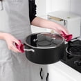 thumbnail image 4 of Soporte Para Ollas De Silicona Bowknot, Manoplas Para Horno, Protector De Dedos, Empuñaduras Antideslizantes Resistentes Al Calor, Soporte Para Ollas Para Cocinar Y Hornear Advancent HA014554-00, 4 of 7