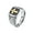 Silver, variant on Men's Stainless Steel Vintage Christian Religion Cross with White Gemstone Crack Knight Pinky Ring Eternity Wedding Band Silver Size 8