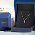 thumbnail image 5 of Gem Stone King 10K White Gold Pink Pendant Necklace for Women | 0.46 Cttw | Gemstone Birthstone | Oval 6X4MM | With 18 inch Chain, 5 of 6