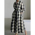 thumbnail image 1 of Women's Polo Collar Long Sleeve Maxi Dress - Ankle-Length, Elastic, Button Detail, Polyester, 1 of 10