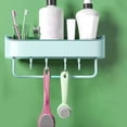 thumbnail image 4 of Ounissouiy Cocina baño esquina ducha estante de succión ordenado cesta de almacenamiento de pared Caddy Rack Juegos de accesorios de baño Verde azul, 4 of 6