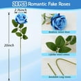 thumbnail image 3 of 24Pcs Blue Velvet Artificial Roses, Realistic Faux Roses for Wedding Centerpieces, Bridal Bouquet, Mermaid Theme Party Decor, 3 of 7