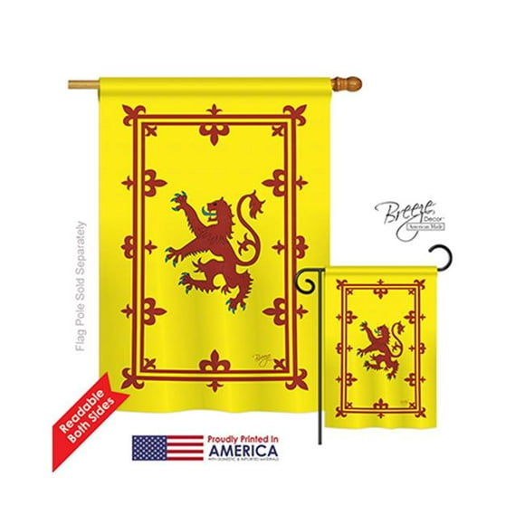 Breeze Decor 08077 Rampart Lion 2-Sided Vertical Impression House Flag - 28 x 40 in.