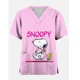 thumbnail image 2 of Camiseta de mujer, uniforme de enfermera, adorable estampado de dibujos animados de Snoopy y Charlie Brown, cuello en V, bolsillo, ropa de trabajo médica, uniforme de enfermera, tops, 2 of 4