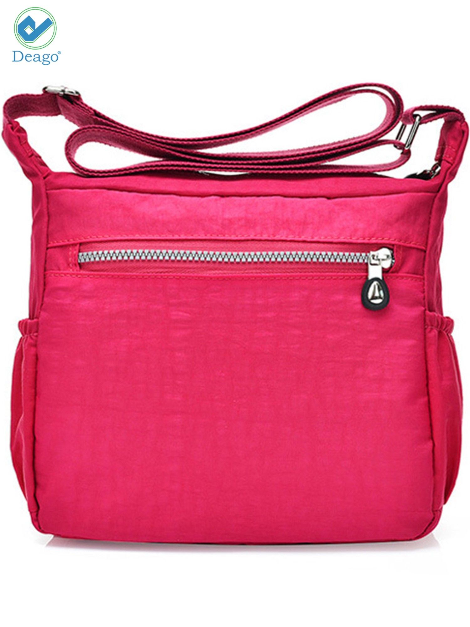 Deago Women's Waterproof Nylon Crossboby Shoulder Bag Casual Messenger Bag Handbag with Multi Pockets (Rose Red) - image 4 of 10