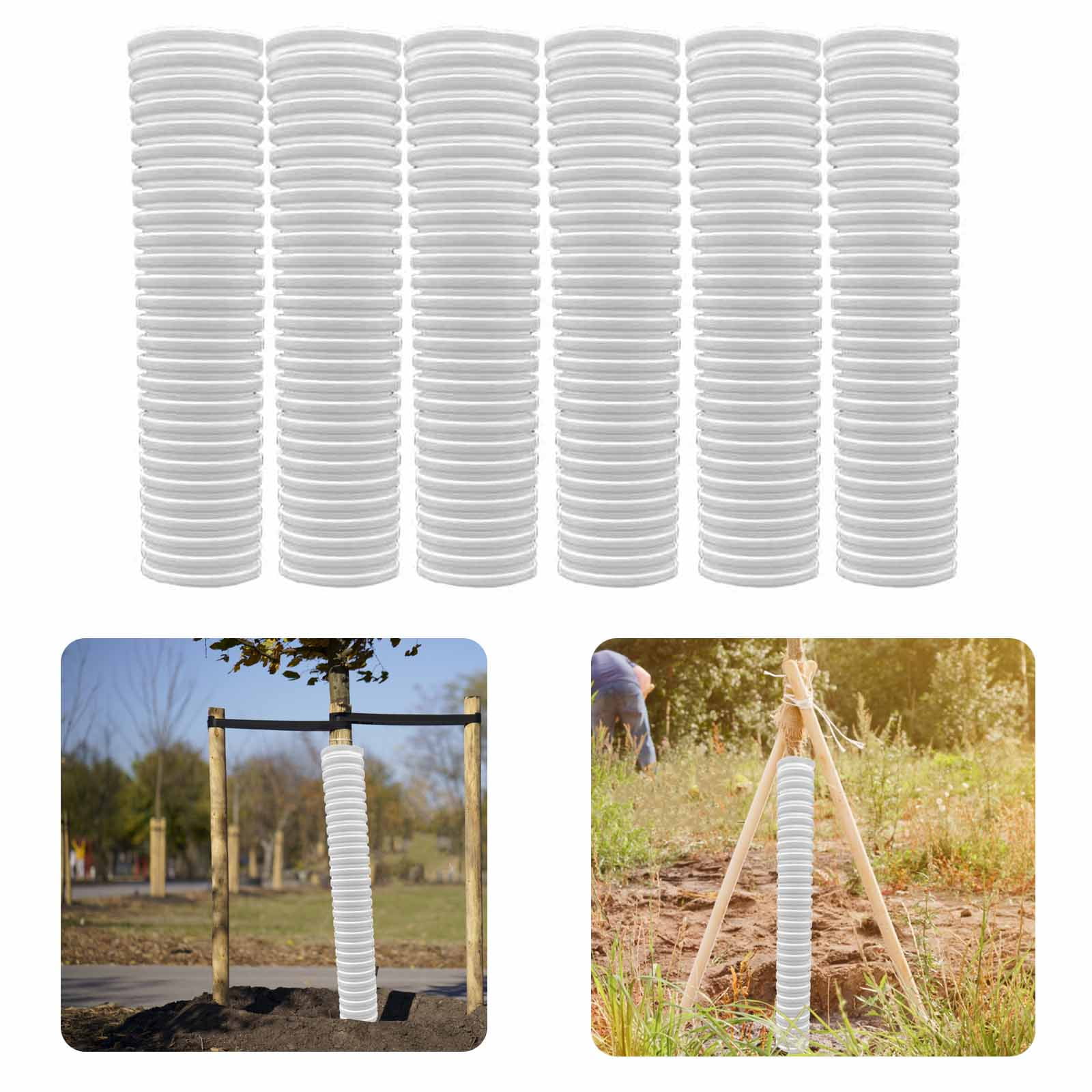 Corrugated Tree Guards Reusable White Protector Pipe Tree Guards For