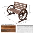 thumbnail image 2 of ZRuEzyX Outdoor Bench Wooden Patio Porch Bench Wagon Wheel Design Rustic Bench for Garden,Porch,Yard(45" Lx21 Wx32 H), 2 of 5