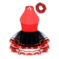 thumbnail image 2 of TSSOE Girl's Sequins Camisole Sparkle Hip Hop Jazz Dance Outfits Ballroom Gymnastic Costume Modern Dancewear Red 16, 2 of 6
