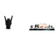 thumbnail image 1 of Estatua del gesto de la roca,Estatuas y figuras de dedos con gestos de música rock,Esculturas de resina con estantes modernos y creativos,Escultura de pared,Escultura decorativa de pared con, 1 of 8