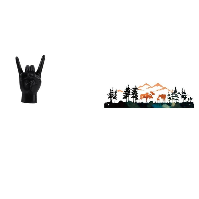 Escultura de pared de ciervo con gesto de mano de roca, artesanía creativa con señal de mano, estatua de para colgar en apartamento, dormitorio,